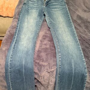 KanCan Women's Straight Leg Jeans in Light Blue